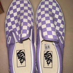 Vans Violet Checkerboard Slip-On Sneakers
